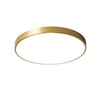 XJEIVJIC Pendant Light, Modern Simple Golden Brass Round LED Flush Mount Ceiling Light Ultra-Thin 1.5 inches Ceiling Lamp 3000K, 4000K, 6000K Three-Color dimming Ceiling Lighting(Small)