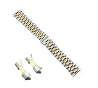 XJEIVJIC Solid Stainless Steel Watch Band 10mm 12mm 13mm 14mm 16mm 17mm 18mm 19mm 20mm 21mm 22mm Wrist Strap Butterfly Buckle (Color : Silver rose gold, Size 16mm)