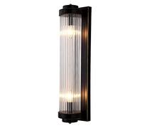 XJEIVJIC Wall Lamps for Living Room,Bedroom Wall Lights with Crystal Glass Rod Shades,Switchable Shape Modern Interior Scon，Black
