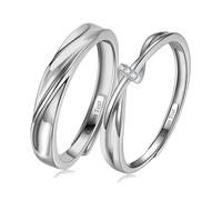 XJEIVJIC Wedding Ring, Promise Rings for Couples Crystal Ring Set for Her