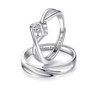 XJEIVJIC Wedding Ring, Promise Rings for Couples Crystal Ring Set for Her