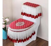 XJHDS 3 pièces/Ensemble Couvercle de Toilette Baroque et couvercles de réservoir avec Poches Coussinets de Couverture de siège de Toilette Ensemble de Couverture de Couvercle de Toilette couvertures