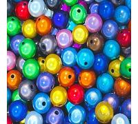 XJHDS 500 pièces Assorties de Perles Miracles en Acrylique, Perles réfléchissantes d'illusion 3D de 4 mm pour la Fabrication de Bijoux, Bracelets, Colliers, Accessoires d'artisanat