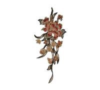 XJHHS 34 * 15CM 3 pièces Fleur de Pivoine Fleur Broderie Patch Fer sur Appliques Chinois pour vêtements Coudre sur des Patchs pour Veste en Jean
