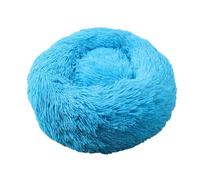 XJHKG Panier Rond Chauffant pour Chien et Chat en Forme de Donut avec Fond Antidérapant(SkyBlue,XS)