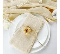 XJHWD 100 pièces 30x30CM Serviettes en Gaze Blanche, Serviettes en Coton réutilisables avec Frange, parfaites pour Les fêtes et Les événements, alternatives jetables, 100 pièces Gris Clair