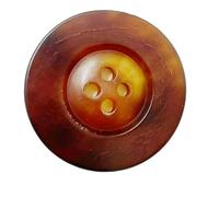 XJHWD 20 pièces 10-30MM Orange Large Bord Boutons en Corne véritable pour Costumes Boutons de Blazer en Corne de Buffle véritable Bouton en Corne Marron Manteau Boutons de Costume pour Hommes