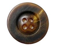XJHWD 20 pièces 10-30MM Orange Large Bord Boutons en Corne véritable pour Costumes Boutons de Blazer en Corne de Buffle véritable Bouton en Corne Marron Manteau Boutons de Costume pour Hommes