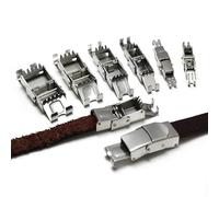 XJHWD 5 Ensembles de Boucles de Fermoir à baïonnette en Acier Inoxydable, Attaches à mâchoires à sertir pour la Fabrication de Bijoux à bricoler soi-même, Fournitures d'artisanat, Bracelets en