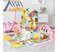 XJING Tapis de jeu pour bébé - piano gym - avec musique et lumière - 75*63*50cm - tapis d'activités avec arches de jeu