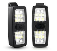 XJJAUGKLY Lot de 2 lampes de course rechargeables USB-C, 7 modes d'éclairage, mise à niveau 2 en 1, lampe de course à pied, étanche IPX6, lampe LED à clip pour la promenade du soir, le jogging, le