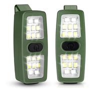 XJJAUGKLY Lot de 2 lampes de course rechargeables USB-C, 7 modes d'éclairage, mise à niveau 2 en 1, lampe de course à pied, étanche IPX6, lampe LED à clip pour la promenade du soir, le jogging, le