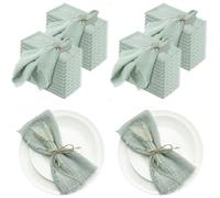 XJKLBYQ 50 pcs Tissus Serviettes Sage Green Soft Confortable Coton Dîner Serviettes 12x12 dans des Serviettes de Table Verte Claire réutilisables à Lavage