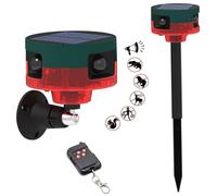 XJKLBYQ Alarme de Chien aboiement, capteur de Mouvement de Chien boyant 129 DB, Sons aboyant et légère stroboscopie légère Lampe d'avertissement de lumière pour Grange de Ferme extérieure