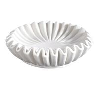 XJKLBYQ Bol en marbre/Bol de pétoncle Antique/Bol à Fruits/Anneau Vintage Plat/Bol de Fleurs à Volants décoratifs/Cadeau de Mariage à la Maison / 10 Pouces