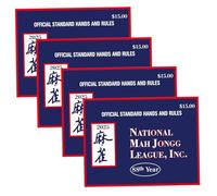 XJKLBYQ Cartes Mahjong 2025, 4pcs Mérican Mah Jongg Sigle de Carte, Règles et Mains Standard Portables pour débutants