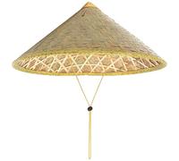 XJKLBYQ Chapeau de Paille de Riz, Chapeau Bambou Conique Chinois 14 Pouces, Bouchon Pluie Oriental Corde réglable pour l'agriculture, la pêche, Le Tourisme