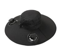 XJKLBYQ Chapeau de Ventilateur, Chapeaux de en Plein air, Chapeau Refroidissement à Bord Large réglable avec Vent à 3 Vitesses, pêche en Filet avec éventail Charge Amovible et USB