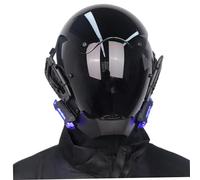 XJKLBYQ Cosplay Mask, Punk Mask LED Red Light Punk Casque Réglable Futuriste avec Couverture de Couvre-Chefs Cyber for Adults Cosplay, Disco, Birthday Fêtes