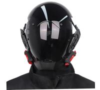 XJKLBYQ Cosplay Mask, Punk Mask LED Red Light Punk Casque Réglable Futuriste avec Couverture de Couvre-Chefs Cyber for Adults Cosplay, Disco, Birthday Fêtes