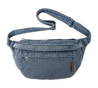 XJKLBYQ Denim Fanny Pack, Grand Sac à Poitrine, Sac à Main en Jean Bleu Mode Mode avec Sangle réglable pour Femmes