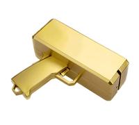 XJKLBYQ Fake Money Gun, Super Money Toys Paper Jouant des Jouets en Argent spary Le Faire Pain Toy, Handhed Cash Gu Fake Bill Dispenser Money Shooter avec 100 PCS Play Money (Metallic Gold)