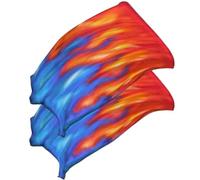 XJKLBYQ Flacs de culte de louange, 2pcs Flame Pattern Polyester Drapeaux avec Tige, pour la Danse, l'église, la Performance / 55x35 Pouces
