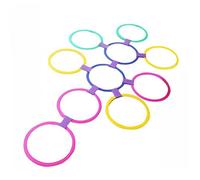 XJKLBYQ Game de Bague Hopscotch, 10 Anneaux en Plastique Multicolores et 10 connecteurs, entraînement élastique de 11, 02 Pouces exerçant des Jeux Plein air pour Les Enfants