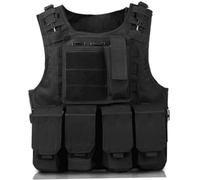 XJKLBYQ Gilet Tactique Militaire de Sécurité | Veste Airsoft et Paintball Léger avec Plaque de Rejet