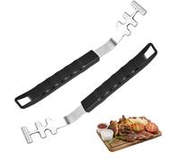 XJKLBYQ Grill Grate Lifter 2PCS 10.8x1, 4 Pouce en Acier Inoxydable Grill Le Lifter Tool avec PP Handle Anti-Scald Tool pour BBQ, Charbroil et Plus