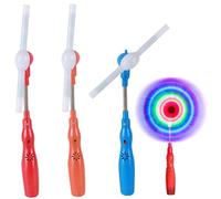 XJKLBYQ Jouet d'éclairage tournant, 3 pcs Light Up Wind Moulin, LED Hand Fan Wheels avec de la Musique, Fonction de Baguette pivotante en Plastique pour Les Enfants (Couleur aléatoire)