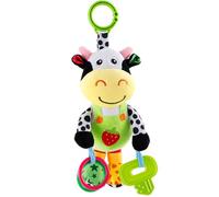 XJKLBYQ Jouets de siège de Voiture Suspendus, Moelleuse en Peluche Vache bébé Jouets musicaux développement précoce Poussette en Peluche pour Le Nourrisson, Cadeaux d'anniversaire Nouveau-né Les béb
