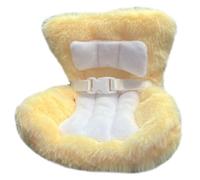 XJKLBYQ Mini Doll Auto siège, siège de sécurité à évent à plissé avec Coussin Moelleux et Base d'abs, décoration de Voiture Mignonne et étalage pour Le décor des bouches d'aération (Jaune Clair)