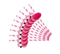 XJKLBYQ Pailles en Papier Flamant Rose, 24 pièces, pailles à Boire pour Cocktail, décorations de fêtes Luau hawaïennes