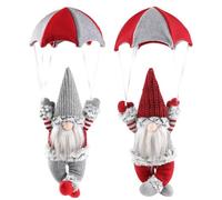 XJKLBYQ Parachute de GNOME sans Visage de Noël, 2pcs Mignonne poupée sans Visage à la Main, Peluche de Noël Douce Suspendue pour la Maison, Arbre de Noël, Cadeaux