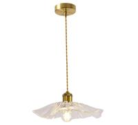 XJKLBYQ Pendante en Verre de Fleur Lumière, Lotus Leaf Verre Moderne Gold Nordic Pendant Lights Fixtures suspendues Lamp ISLAGE LIGNEUR Light