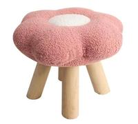 XJKLBYQ Petit Tabouret en Bois, Tabouret de Pied Confortable Banc de Chaussures Forme Fleur Pouf Confortable avec des Jambes en Bois silencieuses et antidérapantes