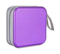 XJKLBYQ Porte-CD, 40 CAPACITÉ CD/DVD DESTRE Porteur Portable Organisateur de Stockage de Portefeuille Hard Plastique Porte-Rangement de Protection pour Voyagess en Voiture - Purple