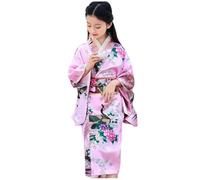 XJKLBYQ Robe traditionnelle japonaise Kimono Robe, motif floral yukata japonais, enfants costume de geisha japonais avec ceinture kimono pour fête, cosplay/s