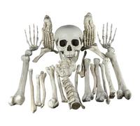 XJKLBYQ Sac d'os Ensembles, 19pcs Squelette Skull Accessoires pour cimetière Haunted House intérieure extérieur