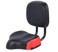 XJKLBYQ Siège de vélo surdimensionné, Coussin de siège Confort avec Dossier réglable, Remplacement Selle Large vélo en Cuir pour Hommes et Femmes