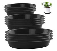 XJKLBYQ Soucoupes végétales, Plateaux d'égouttement en Plastique de 12 pcs, 6 8 8 10 Pouces Round Catcher de Plante pour Pots, à l'intérieur, à l'extérieur