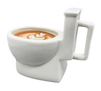 XJKLBYQ Tasse de Toilette en céramique 12oz Caca Tasse nouveauté Tasse de Toilette Tasse de Toilette Tasse de Boisson avec Caca caché à l'intérieur du bâillon pour Farce Avril