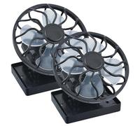 XJKLBYQ Ventilateur solaire, clip sur ventilateur pour CAP 2PCS Portable 4 Plux 2V 0, 2W Round Solar Solar Multipurpose pour les activités de plein air