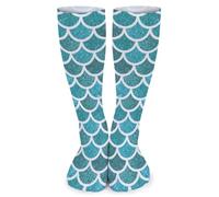 XJLAPWS Chaussettes Crew Écailles De Sirène Chaussettes Douces Chaussettes Crew Stockings Chaussettes Longues Pour Hommes Femmes