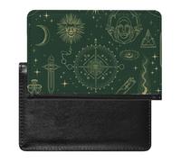 XJLAPWS Étui De Protection De Passeport Motifs D'astrologie en Alchimie Étui De Passeport en Cuir PU avec Fente pour Carte De Crédit