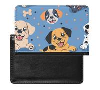 XJLAPWS Étui De Protection De Passeport Motifs D'ossements De Chiens Mignons Étui De Passeport en Cuir PU avec Fente pour Carte De Crédit