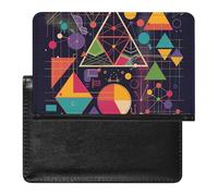 XJLAPWS Étui De Protection De Passeport Sciences Mathématiques Géométriques Colorées Étui De Passeport en Cuir PU avec Fente pour Carte De Crédit