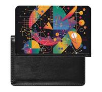 XJLAPWS Étui De Protection De Passeport Sciences Mathématiques Géométriques Colorées Étui De Passeport en Cuir PU avec Fente pour Carte De Crédit