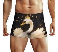 XJLAPWS sous-Vêtements pour Hommes Mignon Cygne Paillettes sous-Vêtements Boxer Extensible pour Homme
